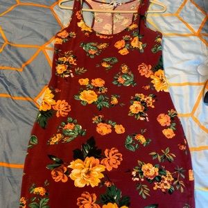 Maroon Flower Dress